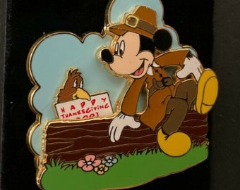 Vintage Pilgrim  Mickey Mouse WDW Happy Thanksgiving Disney Pin
