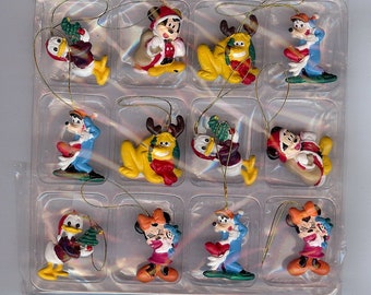 12 Miniature Tie ons  Disney ornaments Mickey and  Friends
