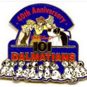 101 Dalmatyńczyków 40. rocznica wydania w 2001 roku Disney Pin On Original card