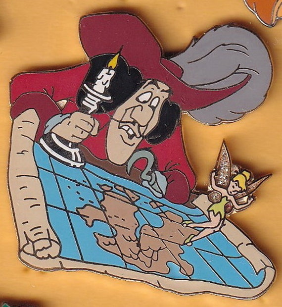 Vintage Tinker Bell and Captain Hook from Peter Pan Disney Pin