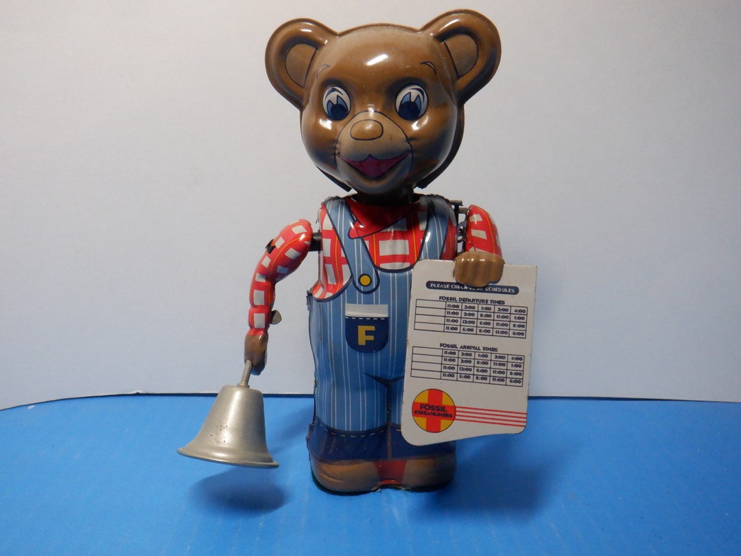 Vintage Tin Wind up Bear With Bell Etsy