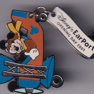 Vintage Midkey Mouse Disney EarPort dia de abertura 2002 Dangle Disney Pin