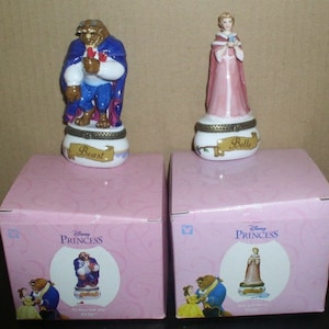 Disney Beauty & Beast Princess Belle and the Beast 2 Figurines PHB mint