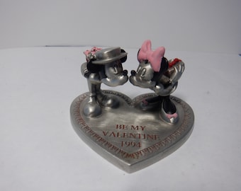Vintage Mickey and Minnie Pewter 1994