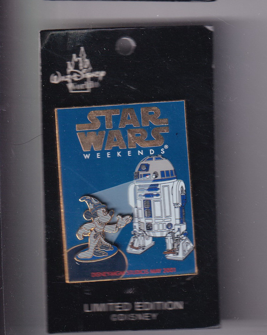 【時間指定不可】 Wars Star Weekend R2-D2 & Mickey Sorcerer Logo - 2001 ピンズ・ピンバッジ・缶バッジ