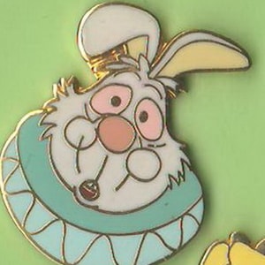 Vintage Weißer Hase Alice im Wunderland Disney Gallery Pin