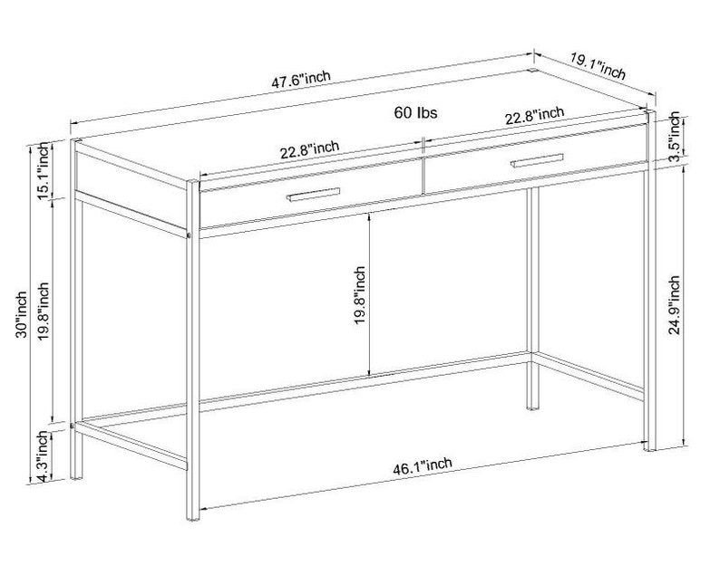 Caffoz Furniture Designs Study Writing Computer Desk With 2 Etsy