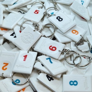 Upcycled Rummikub Tile Keychains