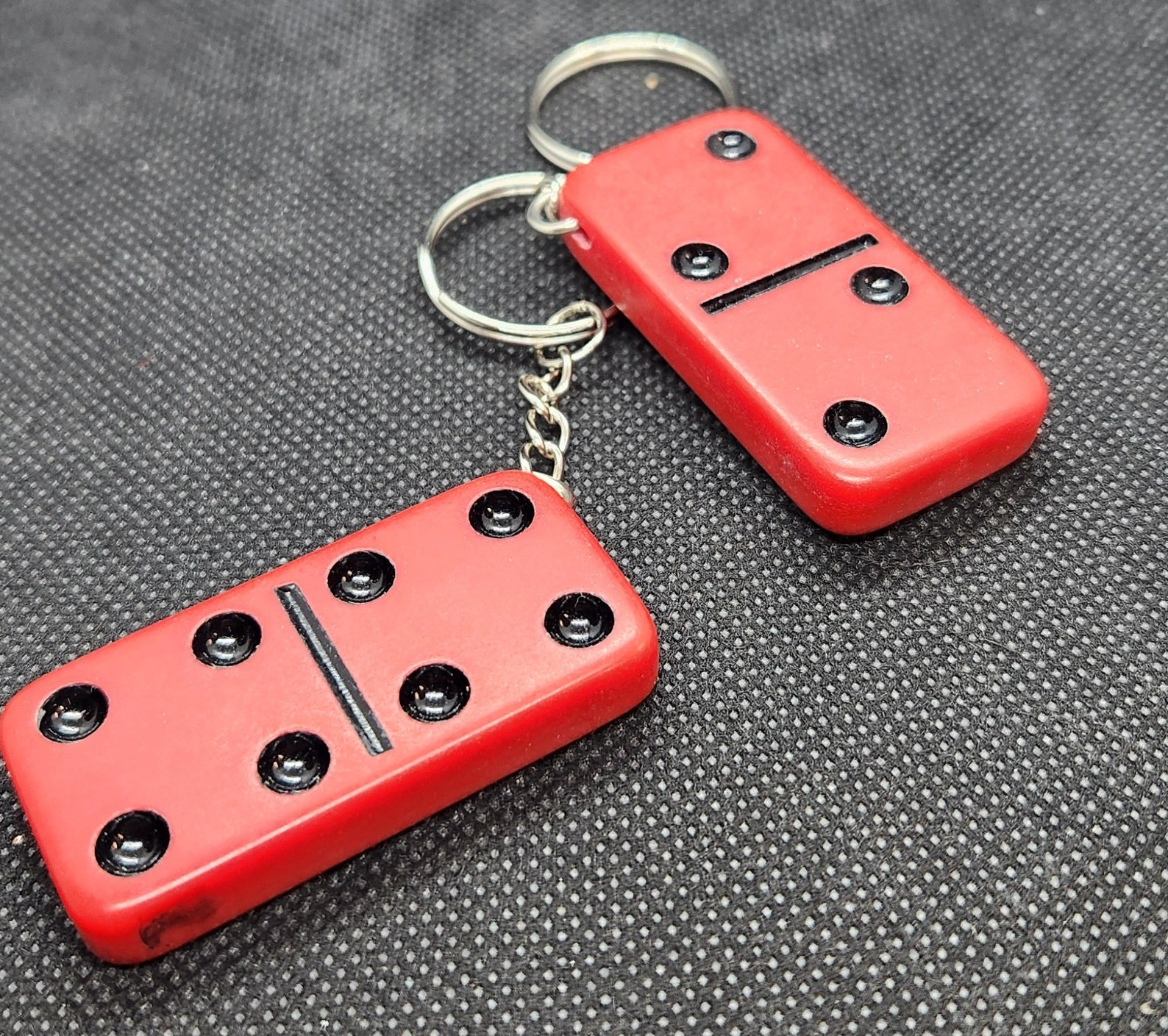Upcycled Red Domino Keychain Game Piece Accessory - Etsy