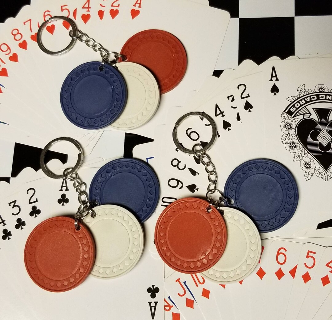 Poker Chips Game Night Upcycled Keychain Etsy