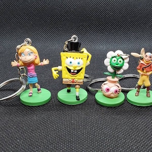 Upcycled Nick Character Scene It Game Piece Keychains SpongeBob Rugrats Avatar Fairly Odd Parents