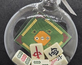 Mahjong Upcycled RANDOM Loose Brick Tiles 100mm Shatterproof Disc Ornament