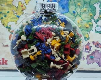 Upcycled Risk Game Piece Ornament 100mm Shatterproof Disc