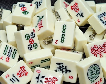 Mahjong Tile Pin Upcycled Mah Jong Game Piece Accessory