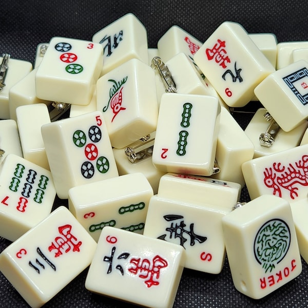 Mahjong Tile Pin Upcycled Mah Jong Accesorio de pieza de juego