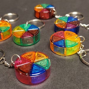 Trivial Pursuit Millennium Edition Upcycled Game Piece Keychain