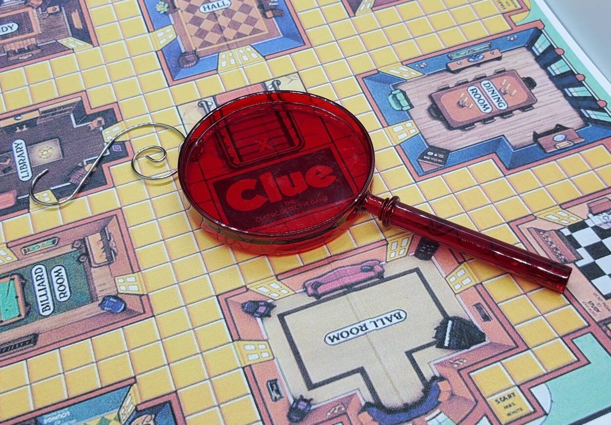 Upcycled Clue DVD Game Red Reader Magnifying Glass Ornament Etsy UK