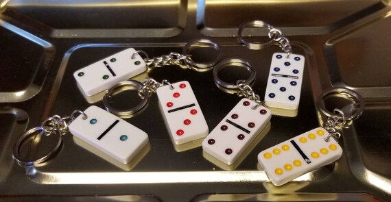 Domino Keychain Upcycled Dominoes Game Piece Accessory Etsy