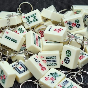 Mahjong Tile Keychain Upcycled Mah Jong Game Piece Accessory