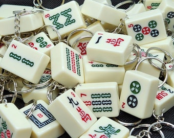 Mahjong Tile Keychain Upcycled Mah Jong Game Piece Accessory