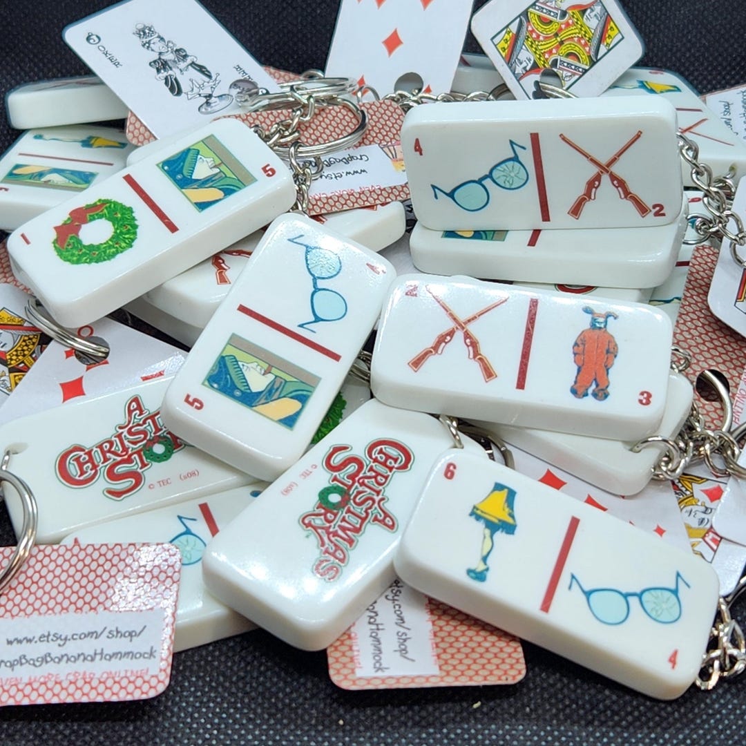 Domino Keychain Upcycled Double Twelve Dominoes Game Piece Accessory - Etsy