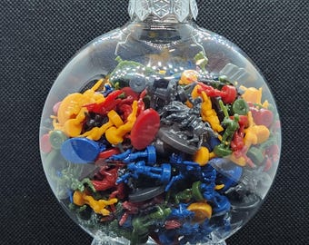 Upcycled Risk Game Piece Ornament 100mm Shatterproof Disc