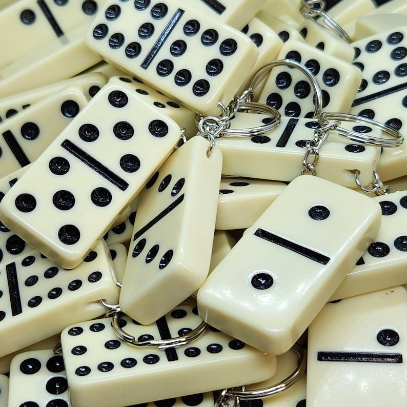 Domino Keychain Upcycled Double Twelve Dominoes Game Piece Accessory - Etsy