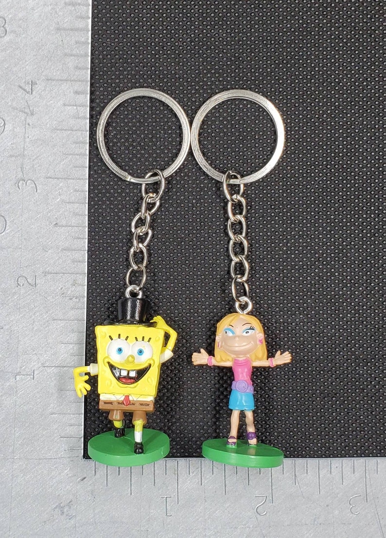 Upcycled Nick Character Scene It Game Piece Keychains Spongebob Rugrats ...