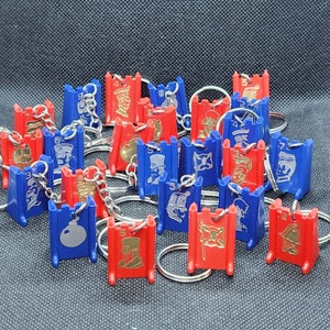 Stratego Upcycled Plastic Game Piece Keychains