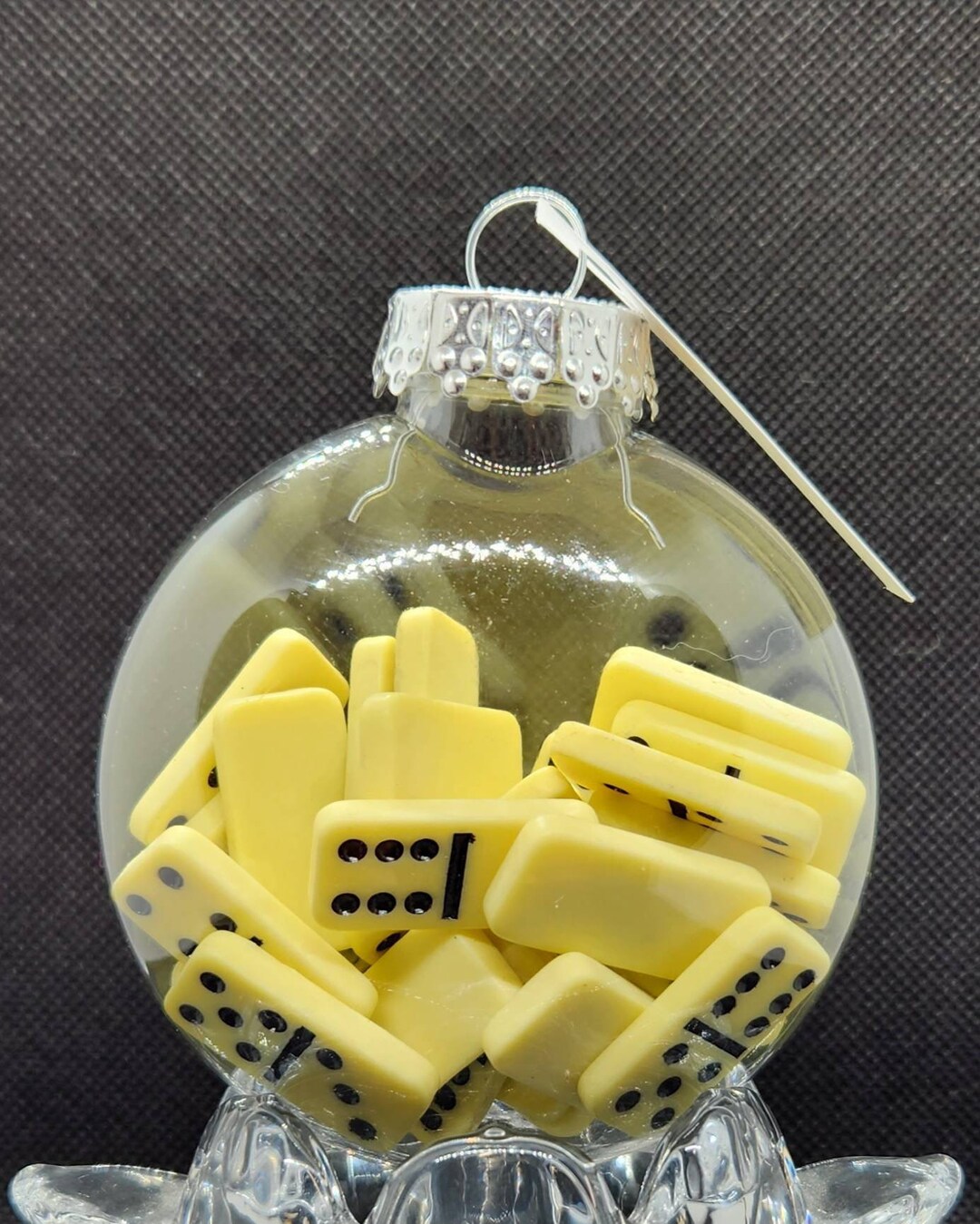 Travel Size Domino Set Upcycled 80mm Shatterproof Disc Ornament hook ...