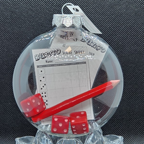 Upcycled Deluxe Bunco Dice Game 100mm Shatterproof Disc Ornaments