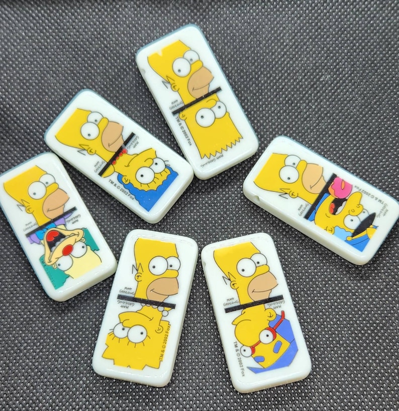 Upcycled Simpsons Domino Keychain Dominoes Game Piece Accessory - Etsy
