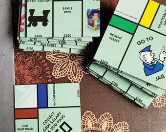 Upcycled Monopoly Mega Edition British Properties Coaster Set of