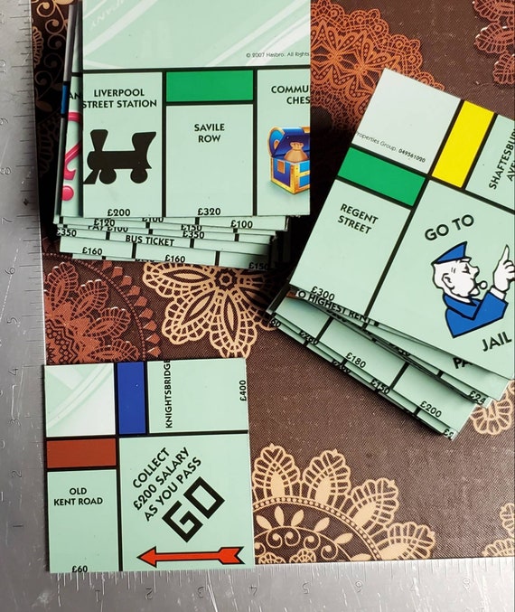 Upcycled Monopoly Mega Edition British Properties Coaster Set of