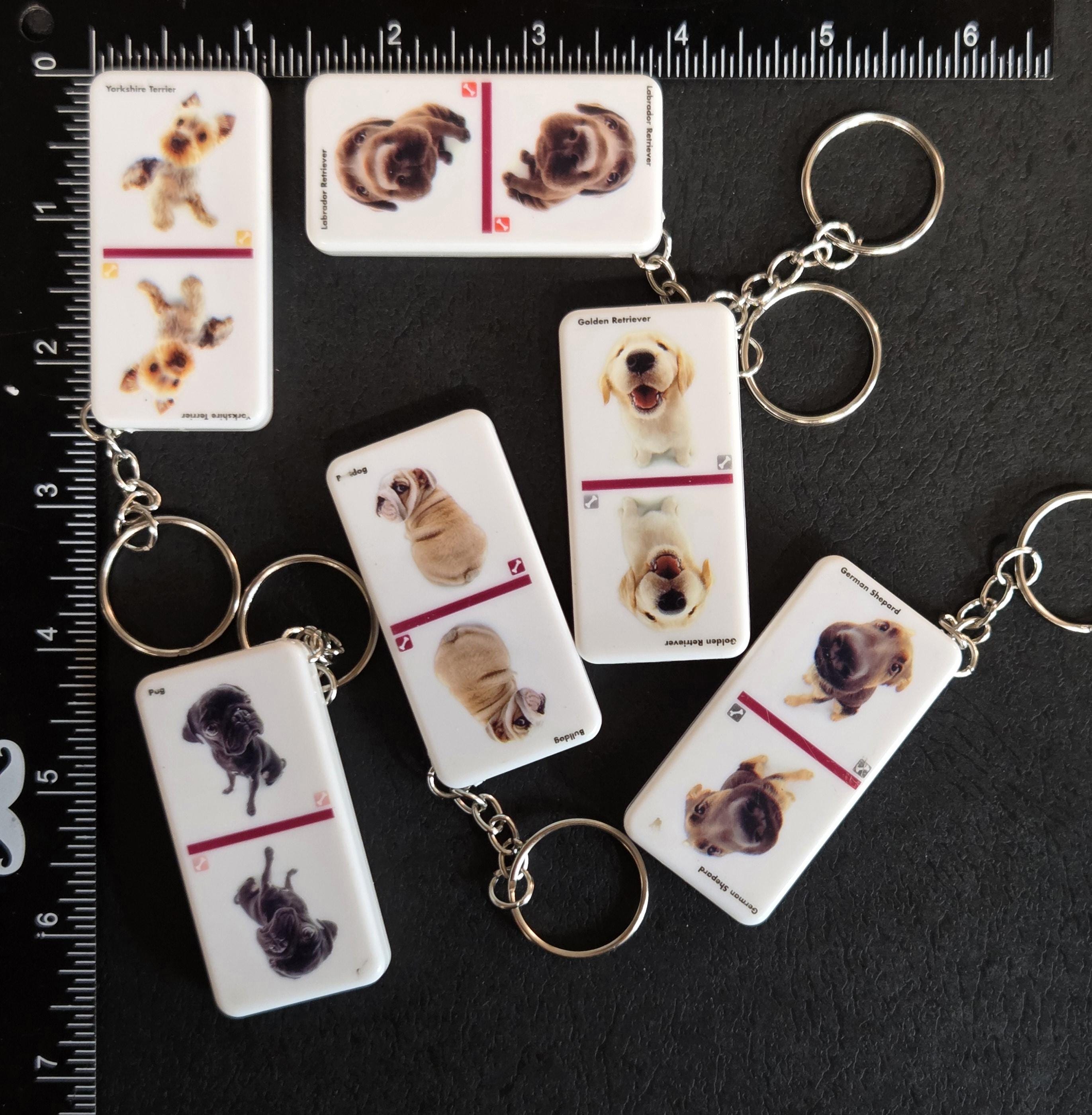 Upcycled Dog Breed Domino Keychain Dominoes Game Piece Accessory - Etsy