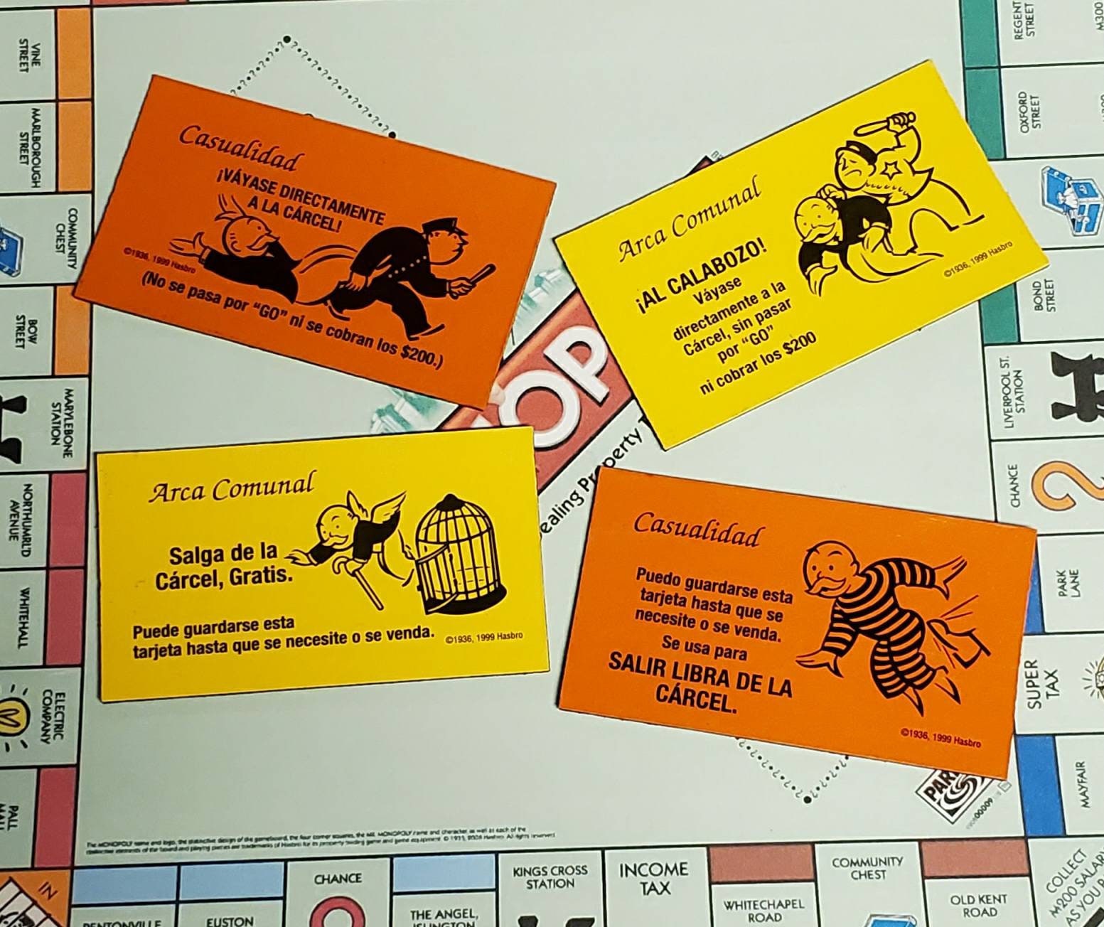 Upcycled Monopoly Spanish Edition Go to Jail and Get Out of Etsy