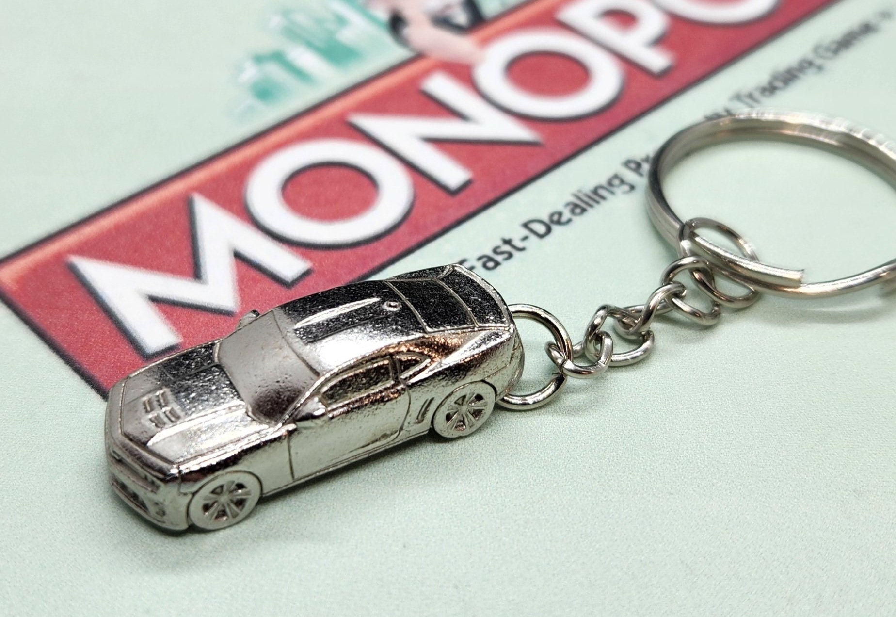 Monopoly Upcycled Metal Game Token Keychains Airplane Racecar Sports ...