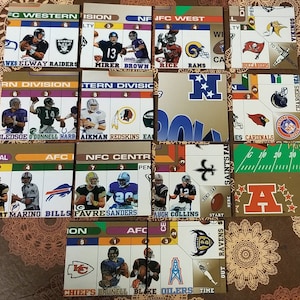 NFL-OPOLY Special Edition 1994 Upcycled Gameboard Coasters Set of 14