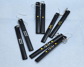 Pendientes reciclados con palitos de puntuación de Mahjong Richi, accesorio para el juego de Mahjong