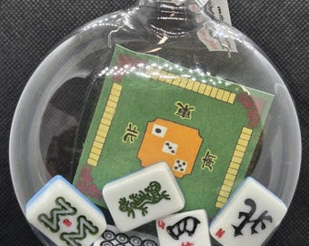 Mahjong Upcycled RANDOM Loose Brick Tiles 100mm Shatterproof Disc Ornament