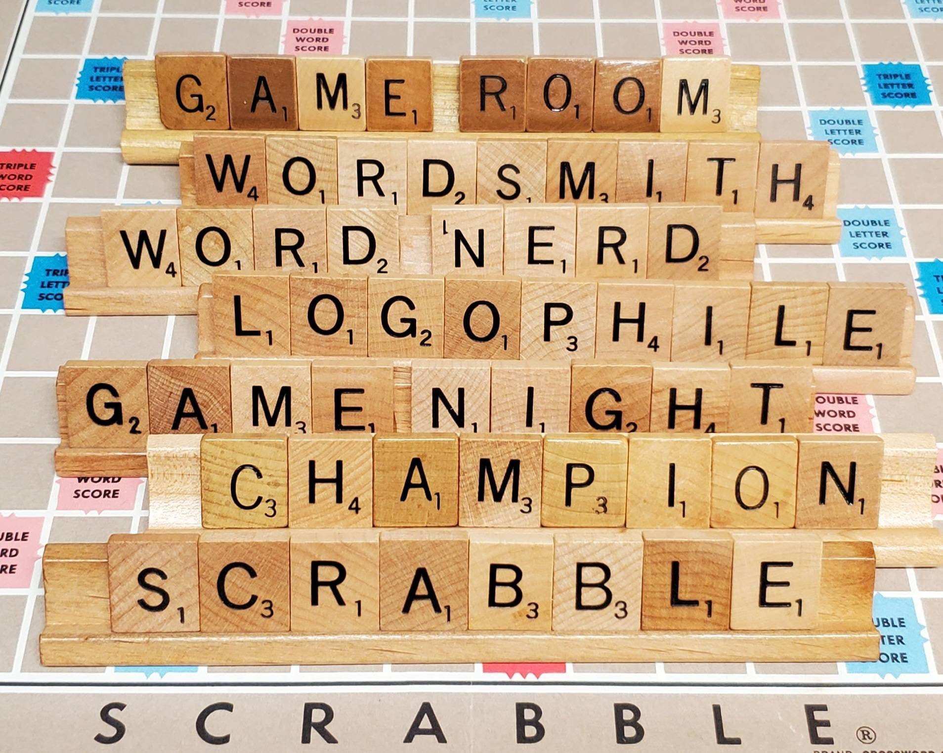 Upcycled Vintage Scrabble Tile Rack Word Display Piece DECOR - Etsy