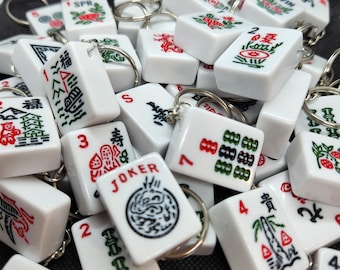 Mahjong Tile Keychain Upcycled Mah Jong Game Piece Accessory