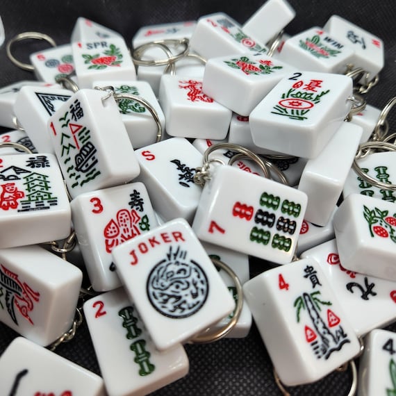 Mahjong Tile Keychain Upcycled Mah Jong Game Piece Accessory