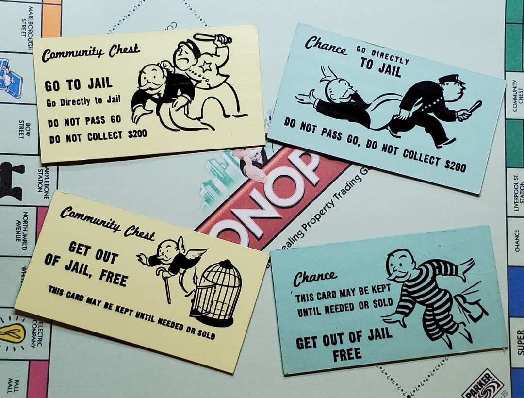 Upcycled Monopoly Get Out of Jail Free Go to Jail Card Etsy