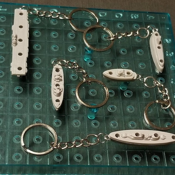 Battleship Upcycled Game Piece Keychain 5 Styles