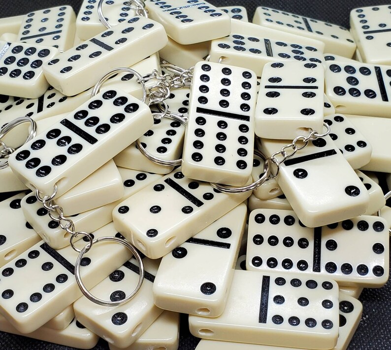 Domino Keychain Upcycled Double Twelve Dominoes Game Piece Accessory - Etsy
