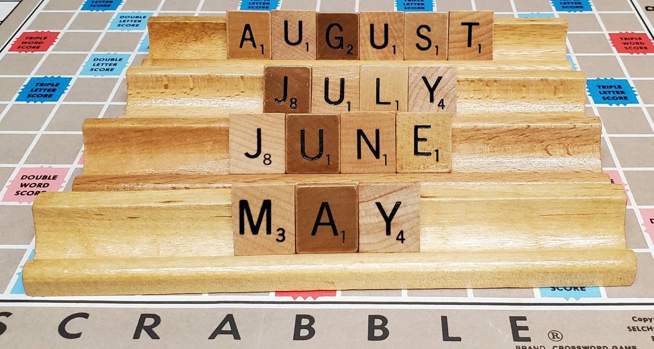 Upcycled Vintage Scrabble MONTHS Tile Rack Set of 12 Display Home Decor  Gift - Etsy