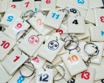 Upcycled Rummikub Tile Keychain