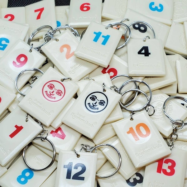 Upcycled Rummikub Tile Keychains