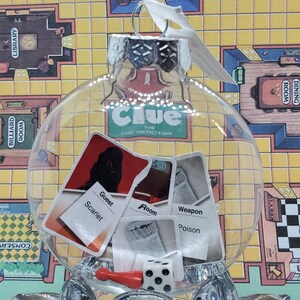 Clue Tag Clue Cluedo Upcycled Game Piece Ornament Travel Size 80mm Shatterproof ...